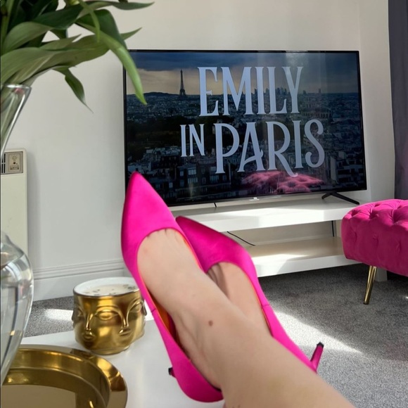 ZARA SATIN EFFECT POINTED TOE HEELS - fuchsia - Picture 5 of 17